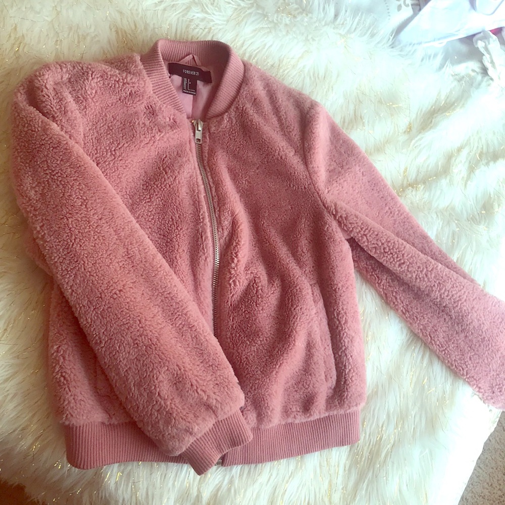 Fur dusty rose jacket